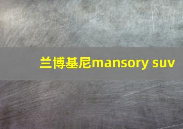 兰博基尼mansory suv